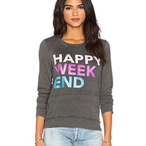 Chaser Happy Weekend Long Sleeve Top Size M